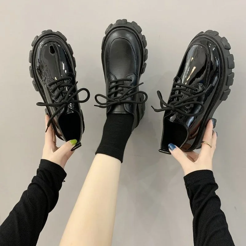 

Autumn Boots Women Platform Shoes Thinken Heel Chunky Sneakers Black Punk Boots Shoes Height Increasing Botas De Mujer 2021