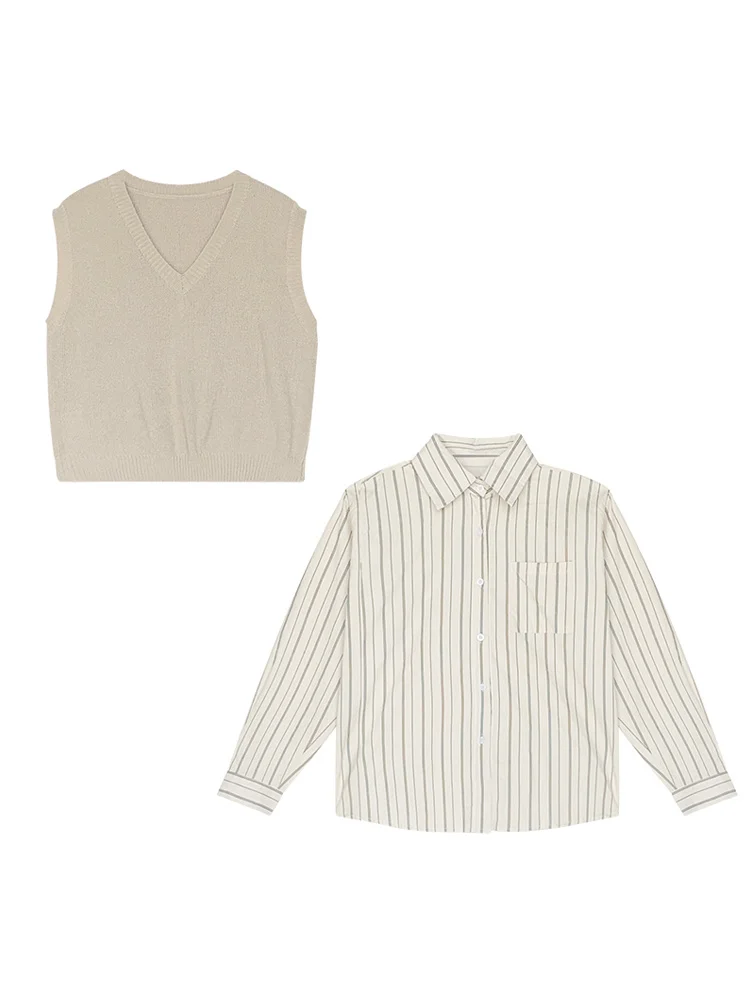 Студенческий свитер с V-образным вырезом Женский ранний осенний Топ ленивый 2021