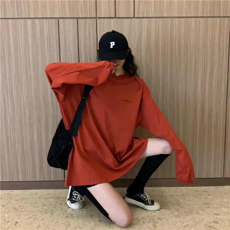 

han Retro knit bottoming shirt women's autumn and winter half high collar thickened warm inner jacket long-sleeved T-shirt