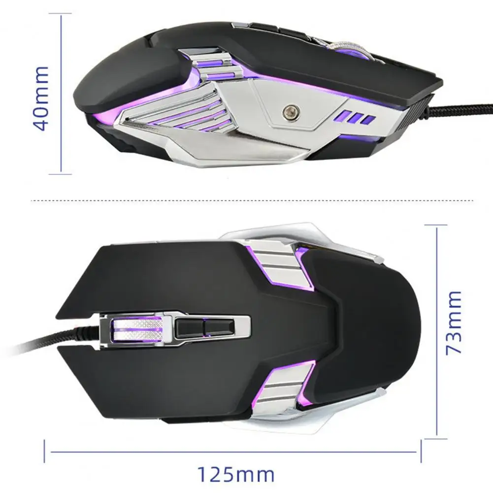

Wired Mouse 4-level DPI Fast Response 800/1200/1600/2400 DPI 7-key Ergonomic Computer Mouse for Computer Laptop Accessories