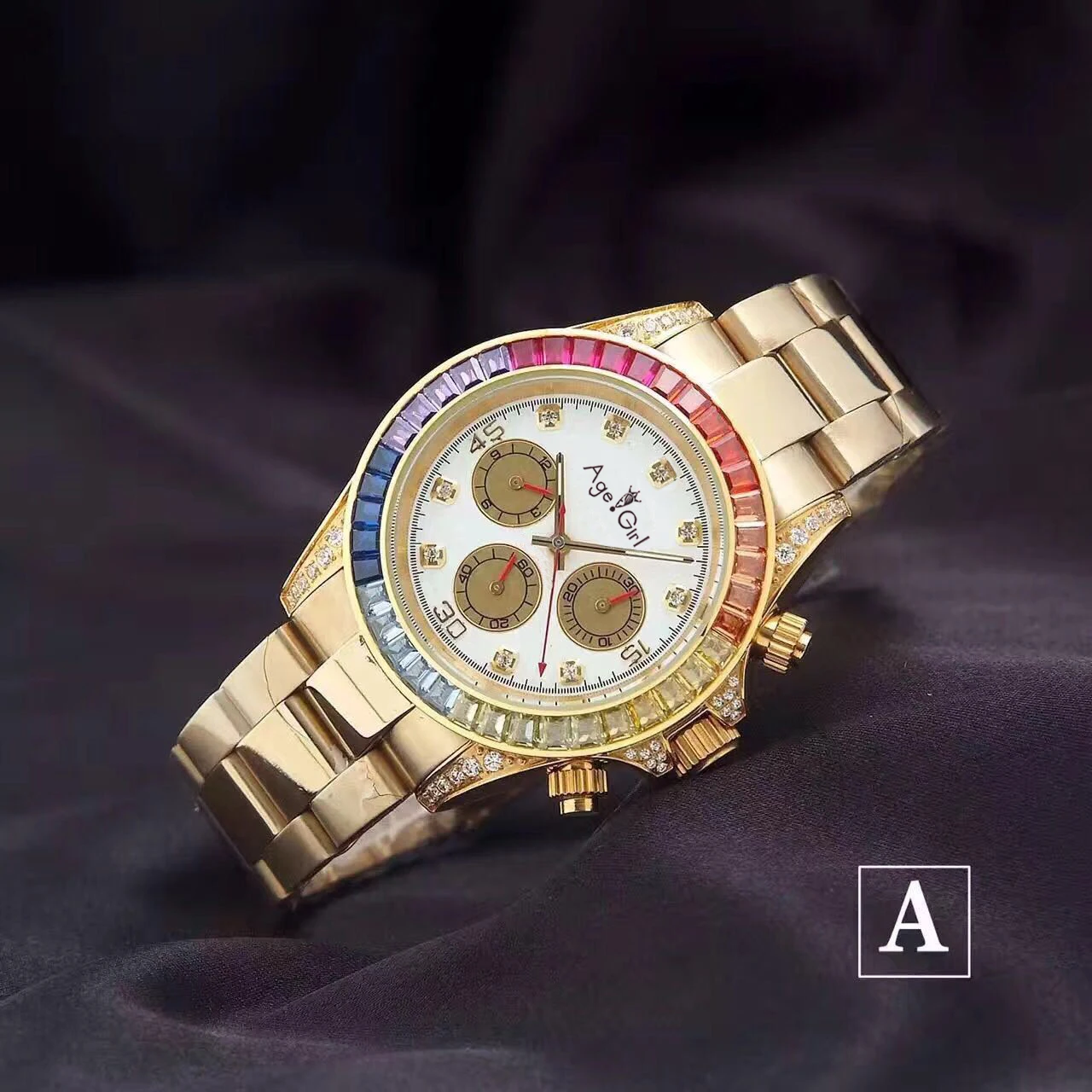 

Luxury New Mens Automatic Mechanical Rainbow Diamonds Stainless Steel Silver Rose Gold Black Luxury Gent's Watch