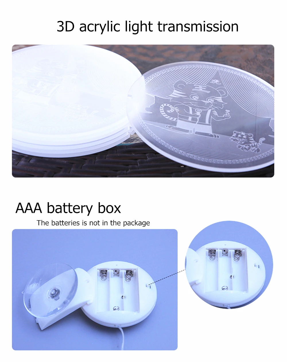 Рождественский светодиодный Сказочный светильник s акриловый Теплый Белый 3D