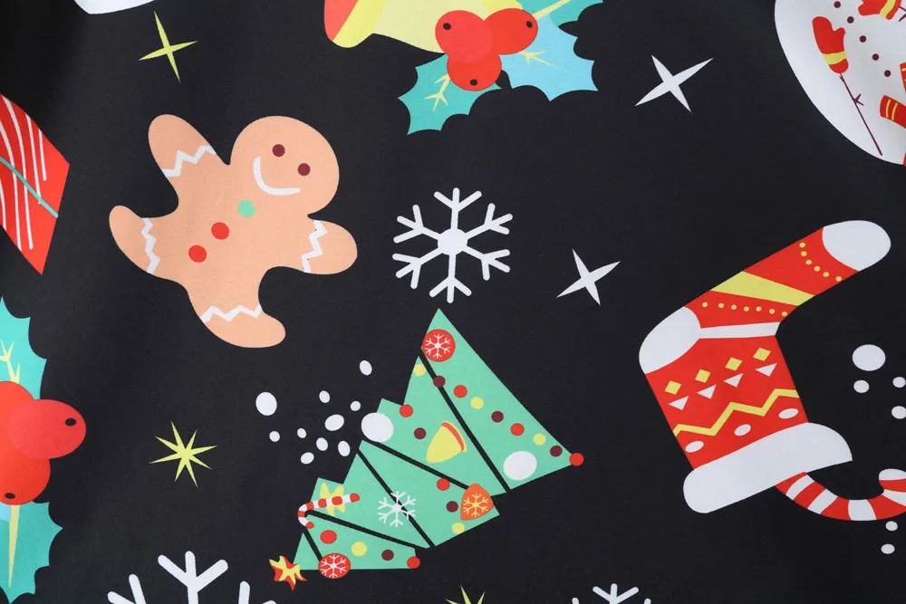 

Women's Vintage Print Long Sleeve Christmas Evening Party Swing dress women dress party dress Hot