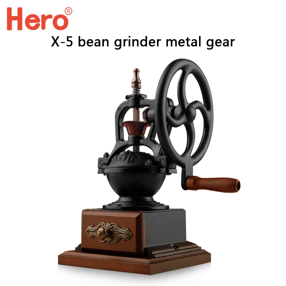 Ручная кофемолка ручная в ретро стиле зерновая Классическая деревянная