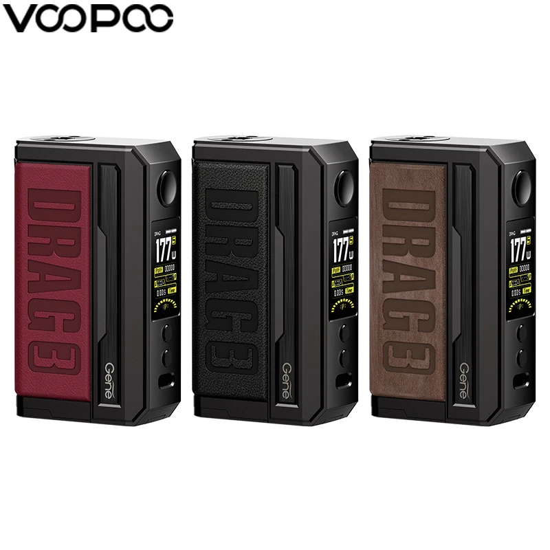 Оригинальный VOOPOO Drag 3 TC Mod 177 Вт поддержка TPP/PnP Pod Tank 510 Thread Vape электронная сигарета