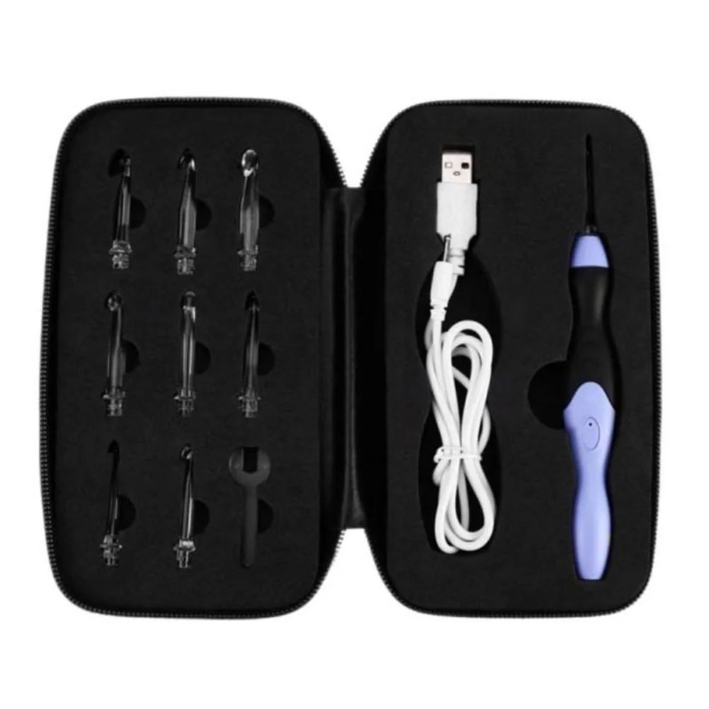 9 в 1 Led Light Up USB крючком крюк шарф портативный DIY свитер Регулируемая яркость с чехлом эргономичные ручки вязаный набор ремесло