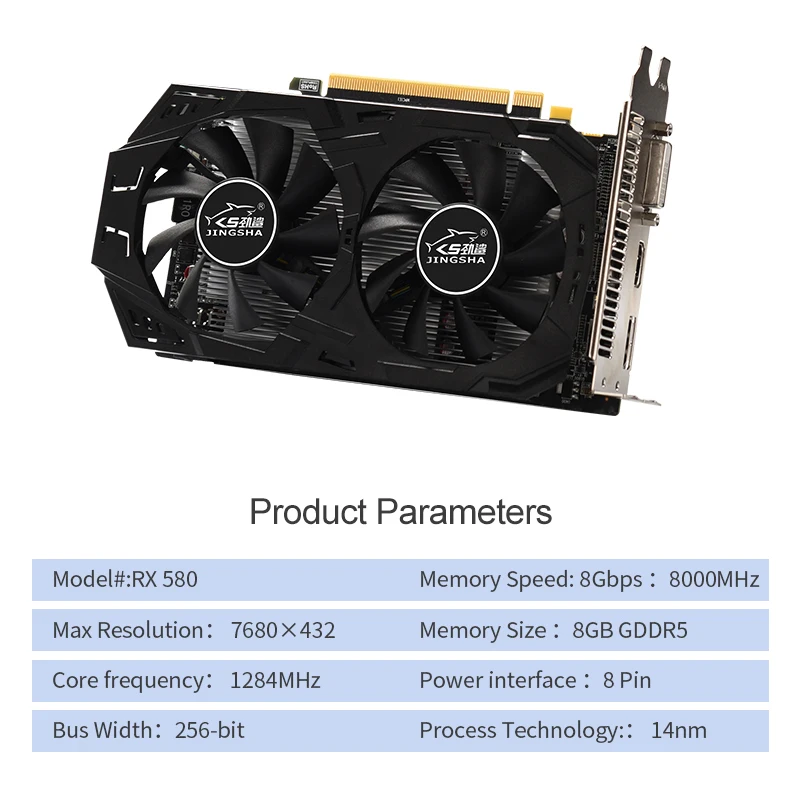 Online Video Karte RX 580 8GB 256Bit 2048SP GDDR5 Grafiken Karten Für AMD Radeon RX 580 Serie VGA Karten RX580 8g DisplayPort