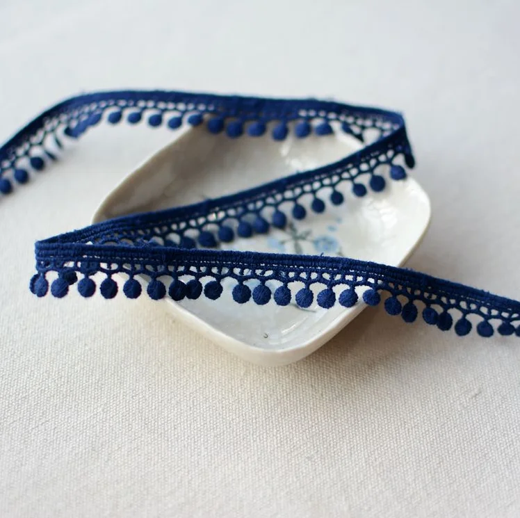 3 метра синий черный хлопок вышитые кружевные отделочные ленты Ткань DIY шитье