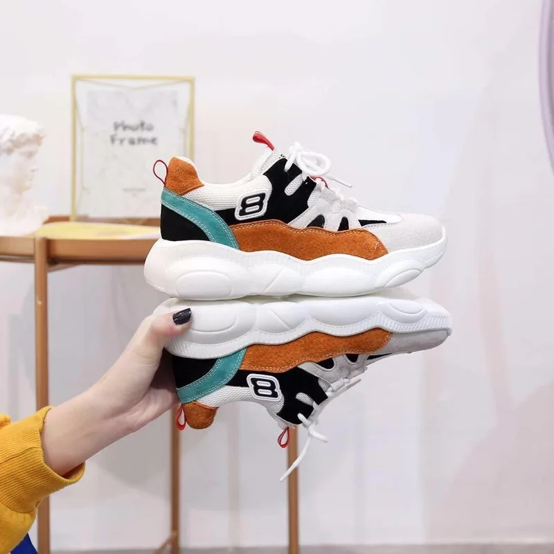 Женская обувь дышащие кроссовки из натуральной кожи однотонная для тенниса