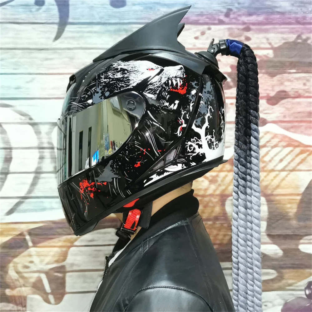 

Genuine AIS High Quality Full Face Adult Safety Motorcycle Helmet Professional Racing Motobike Riding Capacete Dual Lens Casco