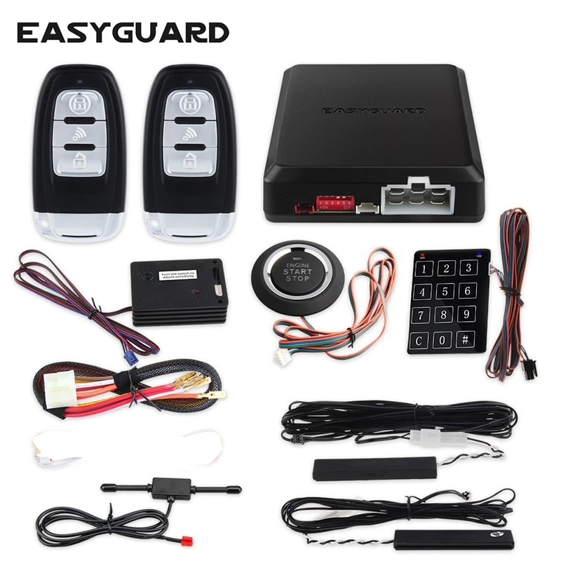 Система запуска без ключа EASYGUARD PKE Автомобильная сигнализация с дистанционным