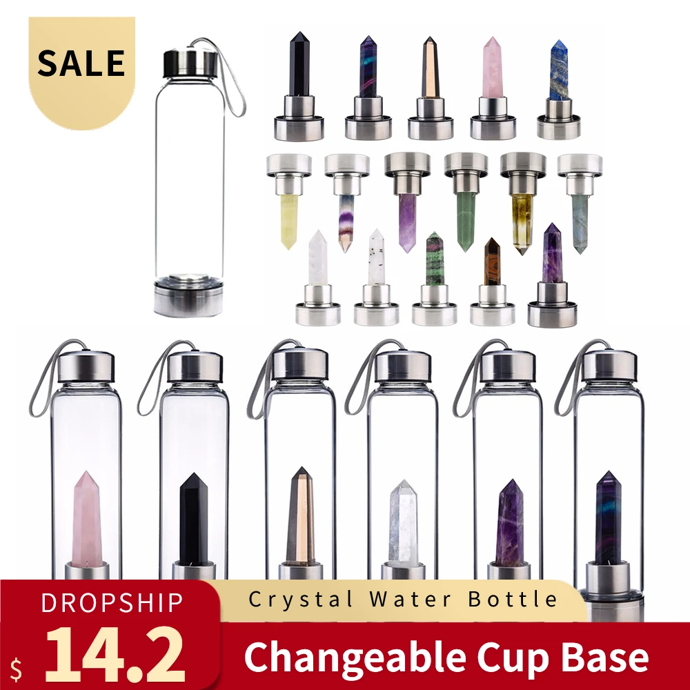 Модная Натуральная кварцевая бутылка с драгоценными камнями Кристальное стекло