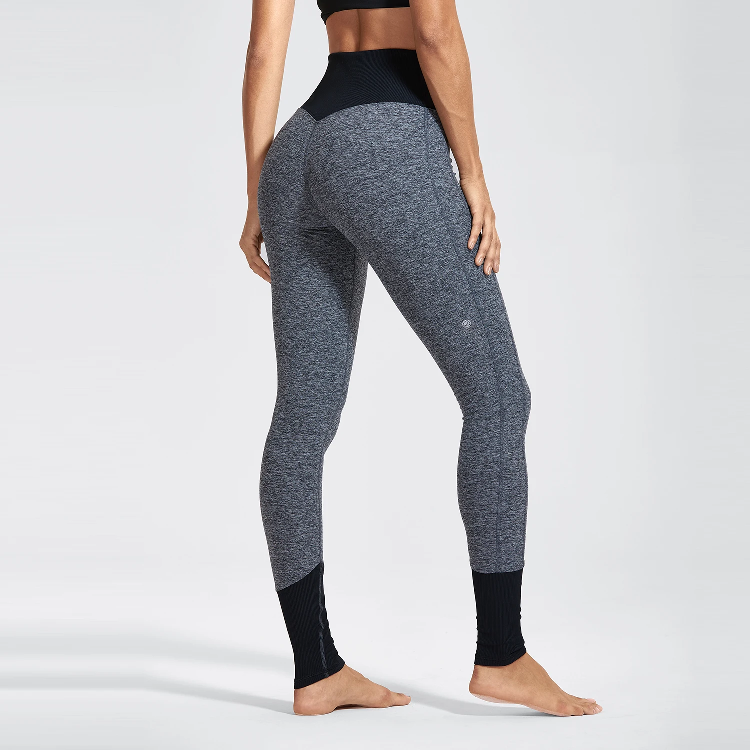 SYROKAN Женская высокая талия плотный животик контроль спортивные Йога Jogger Lounge леггинсы-28,7 дюймов - Цвет: Charcoal Heather02
