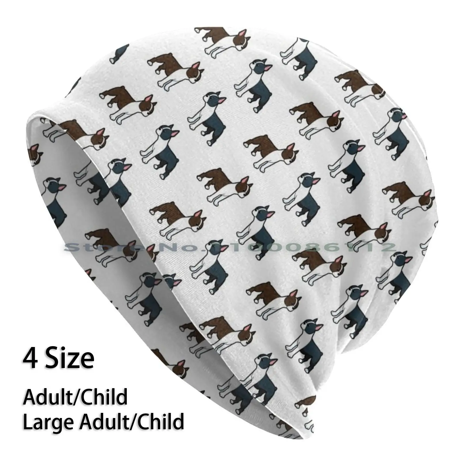

Cute Boston Terrier Pair Beanies Knit Hat Puppy Doggy Boston Terrier French Bulldog Frenchie Frenchy Golden Archelon Brown