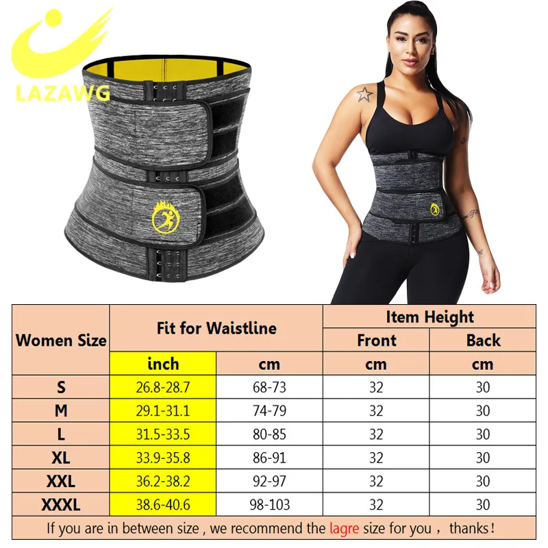 LAZAWG Body Shaper Waist Support Belt Women Neoprene Double Tummy Control Strap Weight Loss Sport Waist Trainer Slimming Corset