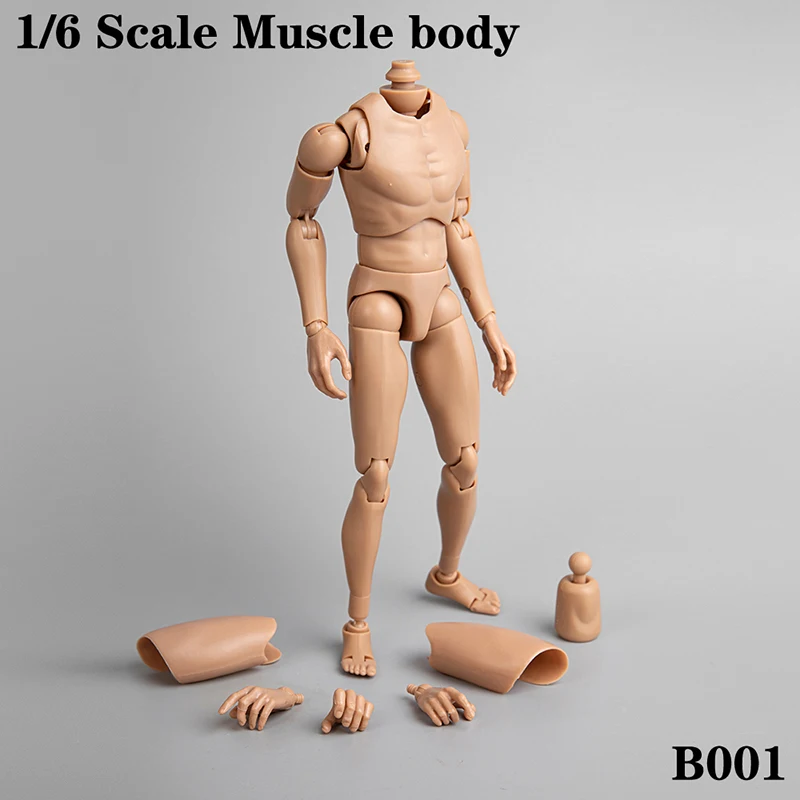 

1/6 Scale B001 Male Man Boy Body Figure Military Chest Muscular Similar to TTM19 12" Soldiers Action Figure Head Toys