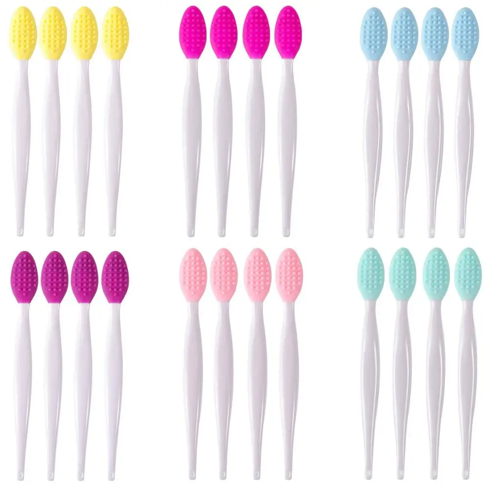 

50pcs Silicone Multifunction Wash Face Exfoliating Brush Clean Lip Brush Beauty Pores Cleansing Blackhead Tools