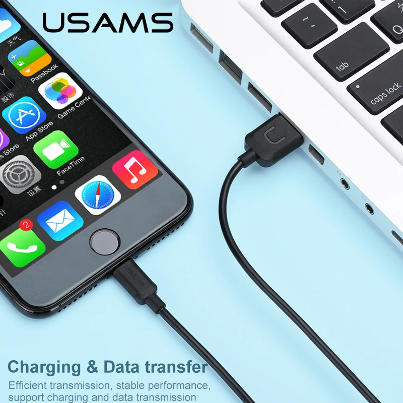 USAMS 3 шт. 1 м 2 А красочный Lightning Type C Micro USB мобильный телефон кабель для iPhone Huawei Xiaomi