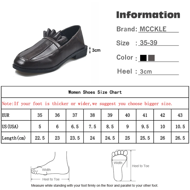 

Women Thick Low Heels Pumps Ladies Slip On Loafers Shoes Female Ruffles Fashion Single Shoes Woman PU Elegant Footwear