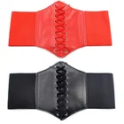 Женский широкий ремень из искусственной кожи, широкий пояс с завязкой спереди и корсет с цепью, универсальный, украшение для одежды