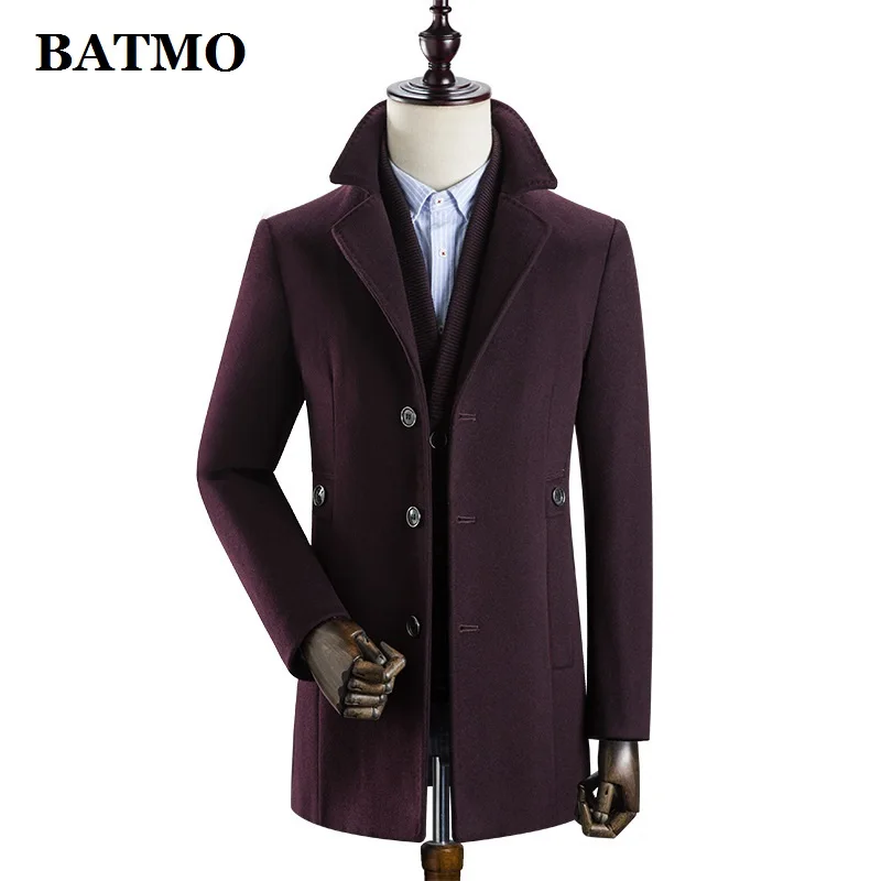 BATMO 2019 Новое поступление зимнее шерстяное толстое пальто для мужчин мужские