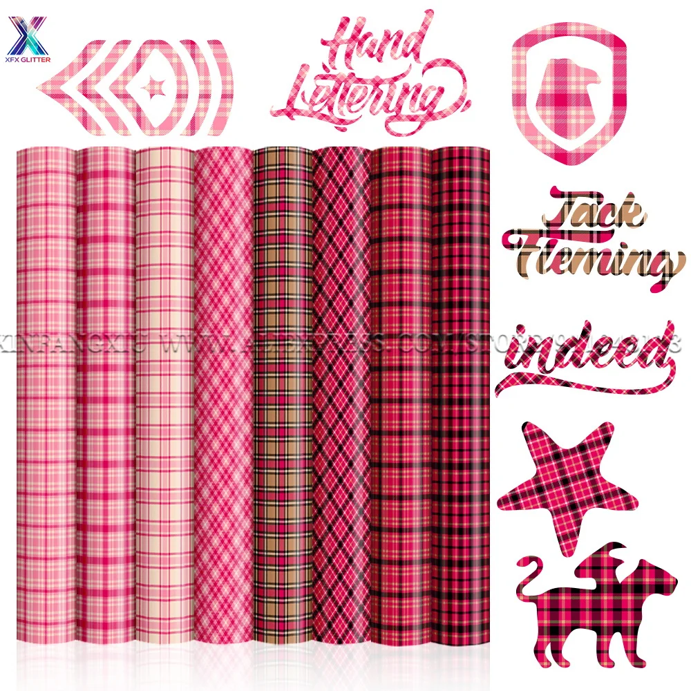 XFX Christmas Red Plaid Infusible Transfer Paper 1Pcs 12"x12" Infusible Sublimation Ink for Cricut Joy Mug Press for DIY T-Shirt