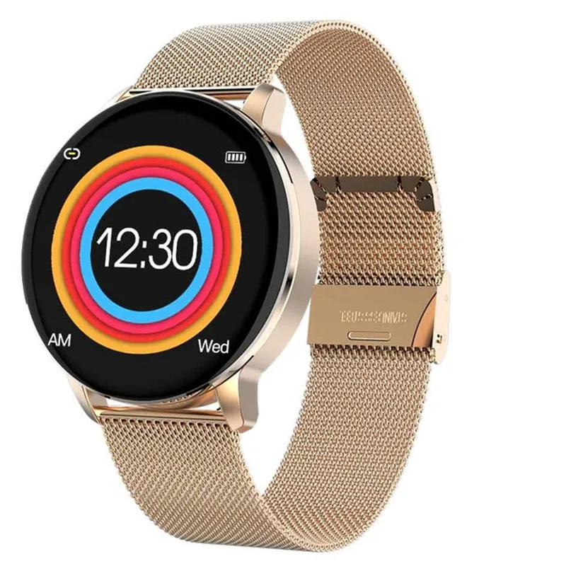 Gold Steel R5 Smart Bracelet Band Bluetooth Heart Rate Monitor Fitness Tracker Smartwatch Bluetooth Waterproof For Android IOS - Цвет: Gold Steel