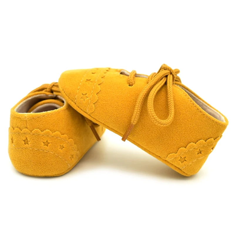 Мокасины для новорожденных мягкая удобная обувь мальчиков и девочек на шнуровке