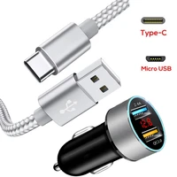qc 3 0 car charger micro usb type c cable for samsung j1 j2 j3 j5 a3 a5 a7 2017 a50 a70 a31 a51 a71 a10 phone cable