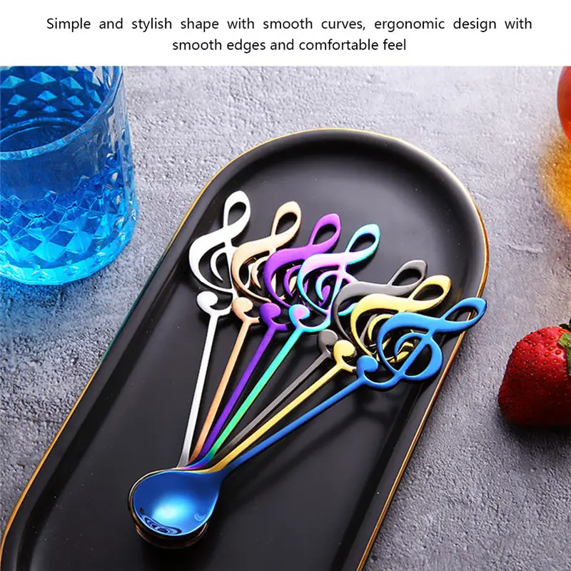 1 шт./лот креативная ложка для перемешивания музыкальных нот из нержавеющей стали