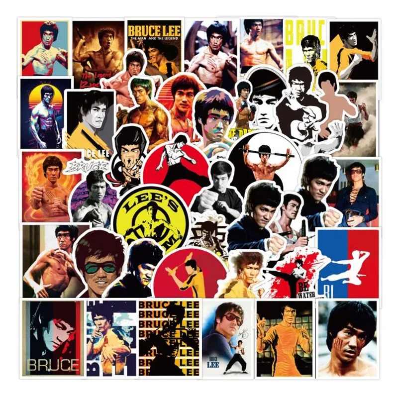 

10/30/50PCS Bruce Lee Jeet Kune Do Kung Fu helmet graffiti laptop skateboard guitar waterproof sticker decoration wholesale