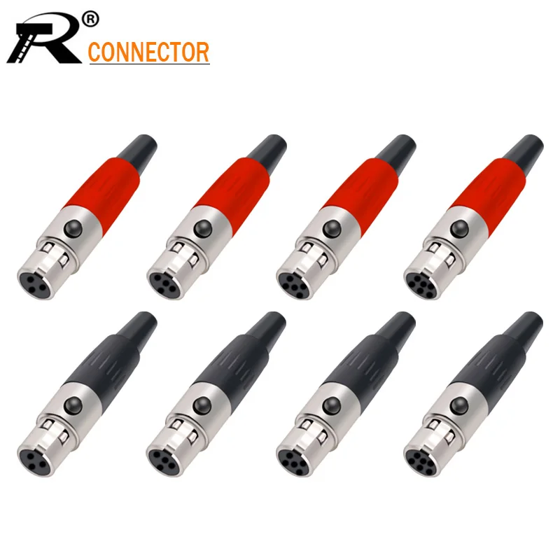 10 шт. Mini XLR 3 4 5 6 Pin разъем маленький Аудио Микрофон Разъем микрофон для кабеля