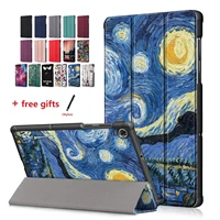 pu leather protective cover case for lenovo tab m10 fhd plus 2nd gen tb x306x x606f x505f x605f tablet stand fundas with stylus