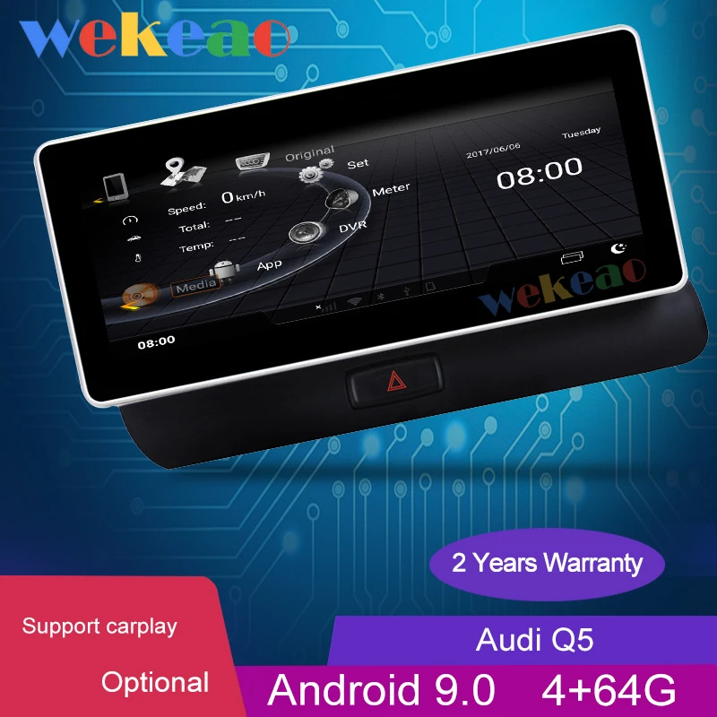 Автомагнитола Wekeao с сенсорным экраном 10 25 дюйма 1Din Android 9 0 для Audi Q5 Dvd