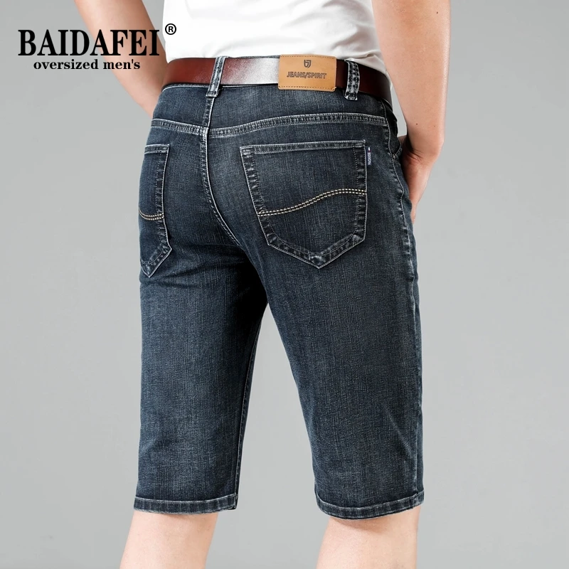 

BAIDAFEI Men's Comfort Flex Denim Short 2021 Summer New Arrivals Men Business Casual Jeans Shorts Classic Gray Jean