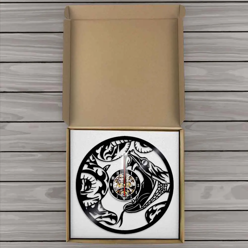 Причудливые настенные часы в виде змеи для рептилий виниловая пластина дисплей