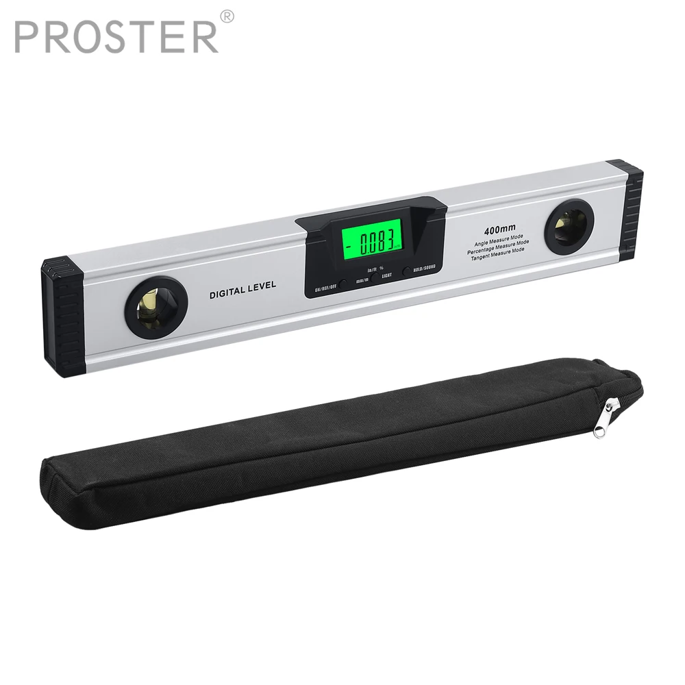 

Цифровой магнитный уровень PROSTER, 400 мм, с неодимовыми магнитами, магнитное основание, яркий светодиодный дисплей