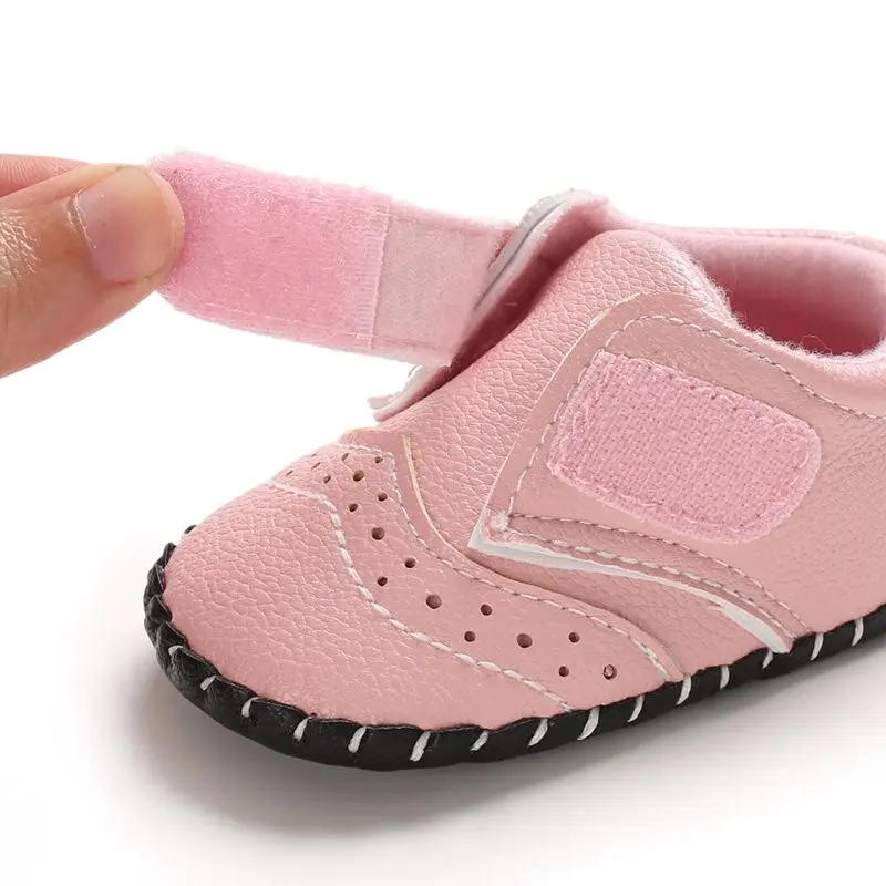 

Infant Toddler Soft Soled Hook Loop Boys Prewalker Sneakers Baby Boy Solid Newborn to 18 Months Crib Shoes 0-18 Months