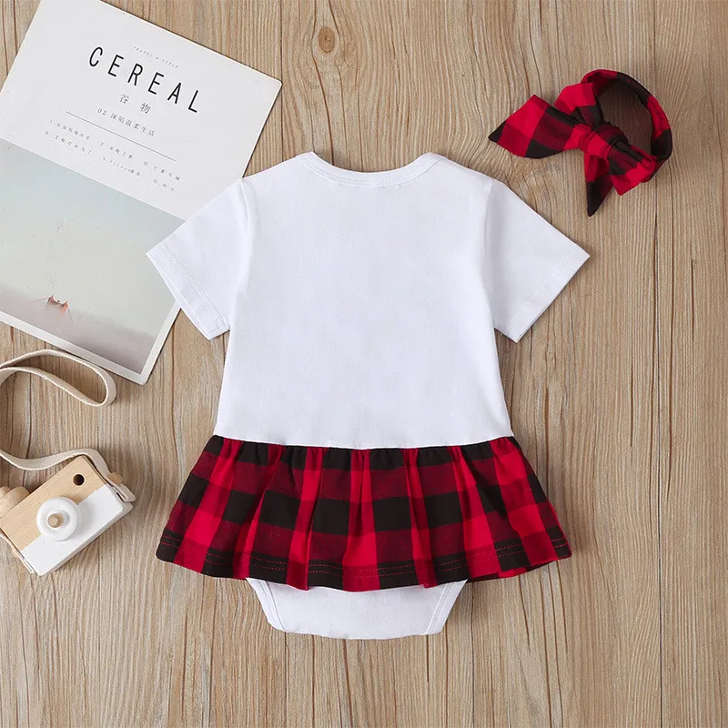 Боди для новорожденных девочек Рождественская одежда с короткими рукавами