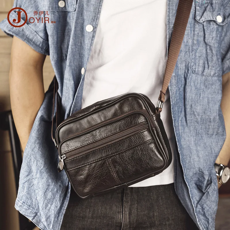

Men Genuine Leather Handbags Retro Business Crossbody Shoulder Bag Casual First Layer Leather Bags Men's Bag 2021 Briefcases