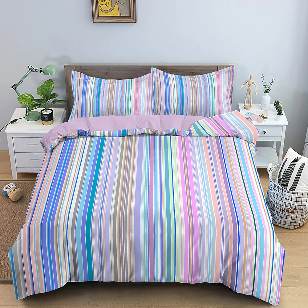 

Simple Stripes 3D Print Bedding Set Comfortable Custom,Duvet Cover Set King/Europe/USA,Comforter/Quilt/Blanket Cover Set