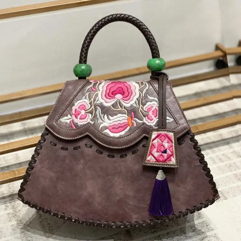 

YourSeason Ladies 2021 Retro Handmade Embroidery Elegant Handbag Versatile Large Capacity Shoulder Chinese Style Bags