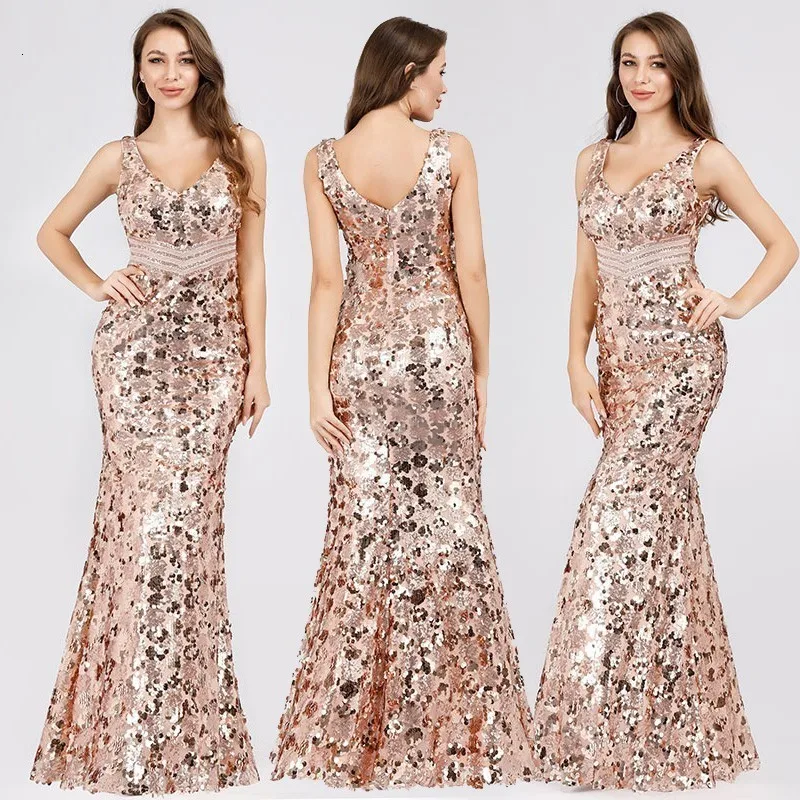 Новинка, расшитое блестками платье для выпускного вечера Ever Pretty Sparkle, v-образный вырез, Русалка, спагетти ремень, женские элегантные вечерние длинные платья, Vestido Formatura