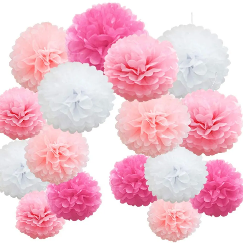 

16 шт., бумажные помпоны, цветочные шарики