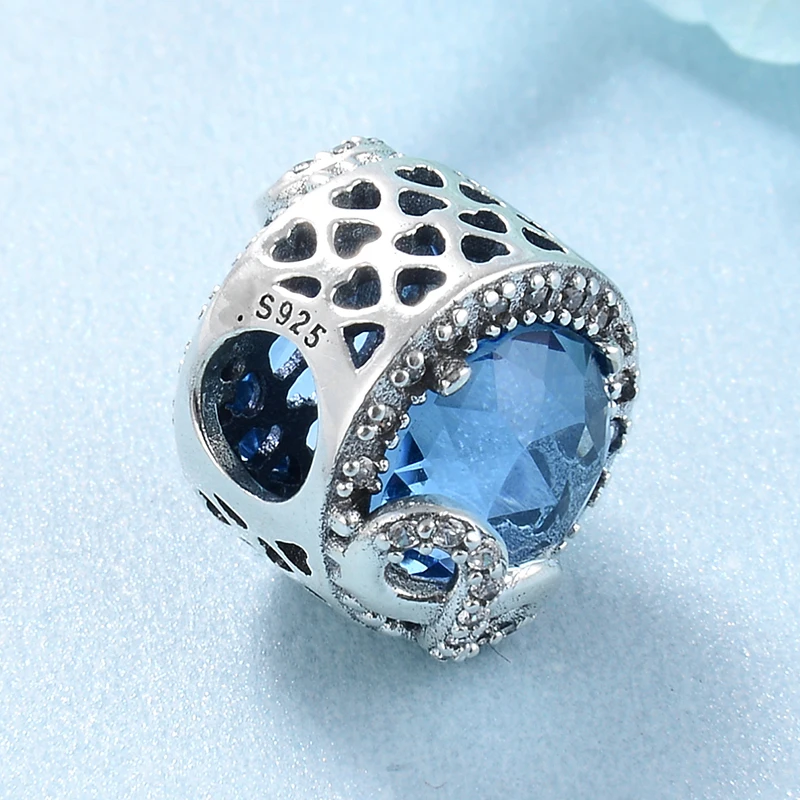 2019 New 925 Sterling Silver Number 8 endless lucky Blue zircon Charms beads Fit europeu Original Bracelet Luxury DIY Jewelry | Украшения и
