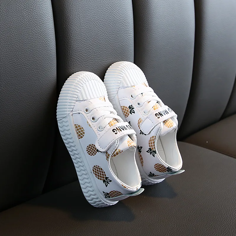 Белая повседневная обувь для девочек Новая Осенняя спортивная из искусственной