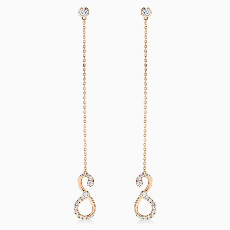 

SWA Luxurious And Exquisite Rose Gold This Love Eternal Stud Earrings, Classic Retro Jewels, A Romantic Birthday Gift For Wife