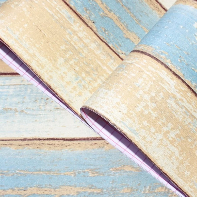 6M Vinyl 3D Mediterranean Wood Grain Paper Self Adhesive Wallpaper Furniture Wall Stickers | Обустройство дома