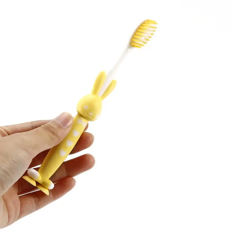Зубная щетка для ухода за полостью рта ручка в форме кролика детей 1 шт. присоска