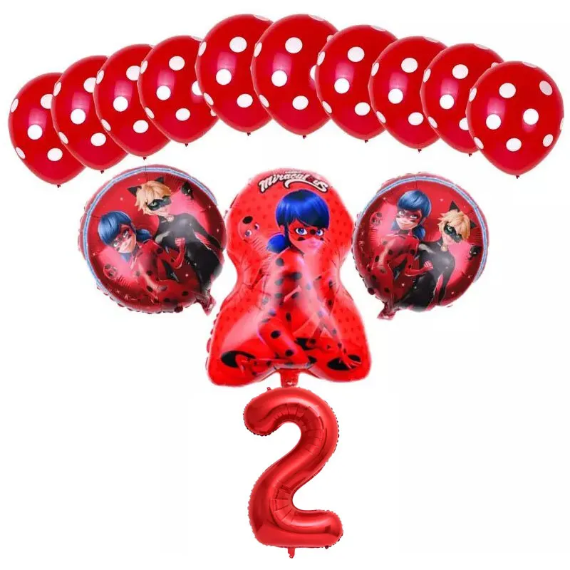 Balloons-22-14pcs 6 шт./компл. из мультфильма, популярная яркая детская одежда с рисунком "Божья коровка" Фольга воздушные шары День рождения украшения божья коровка гелиевый Майларовый и 32 дюймов шара с цифрой - Цвет: Balloons-22-14pcs